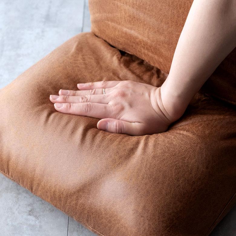 座椅子 リクライニング フロアソファ キャメル ブラウン 1人掛け コンパクト いす カジュアル 折りたたみ 無地 省スペース 91494 | ブランド登録なし | 04