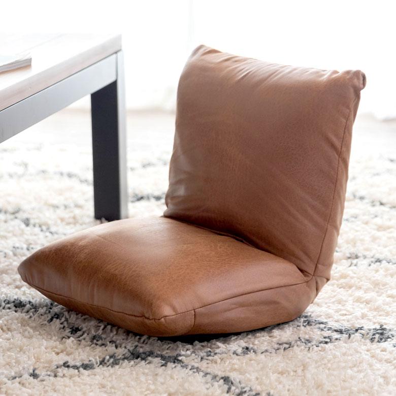 座椅子 リクライニング フロアソファ キャメル ブラウン 1人掛け コンパクト いす カジュアル 折りたたみ 無地 省スペース 91494 | ブランド登録なし | 07