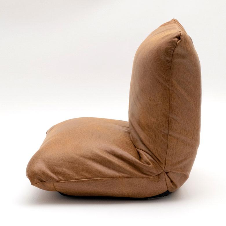 座椅子 リクライニング フロアソファ キャメル ブラウン 1人掛け コンパクト いす カジュアル 折りたたみ 無地 省スペース 91494 | ブランド登録なし | 09