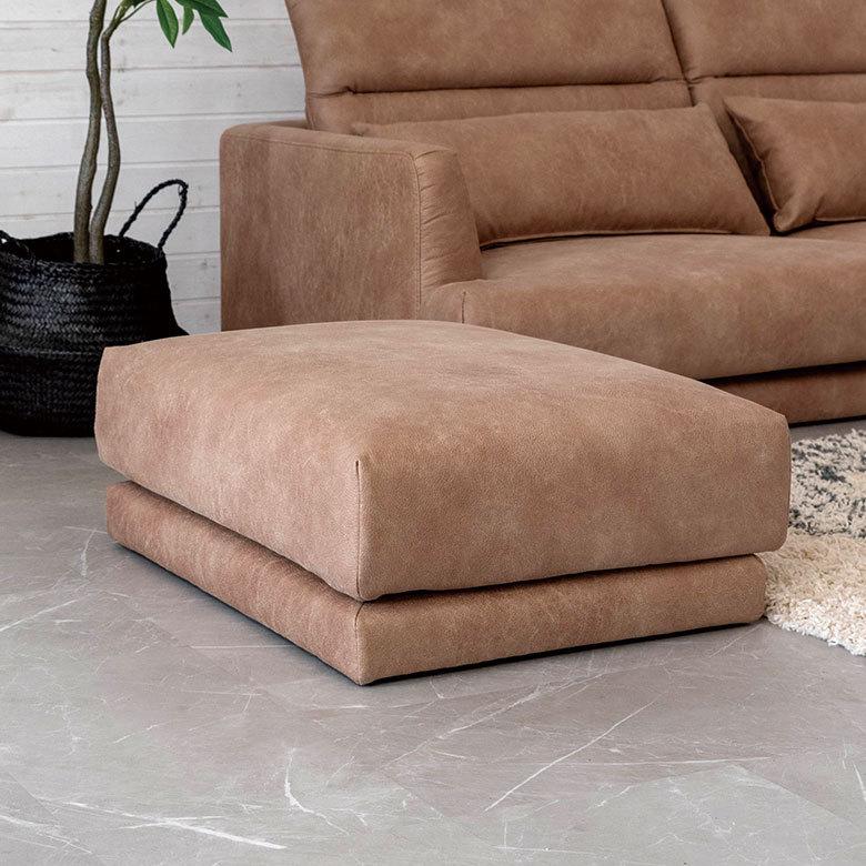 オットマン 足置き クロスレザー ポリエステル 正方形 幅約77cm  合皮 スツール フットレスト 91497 | 東谷 | 03