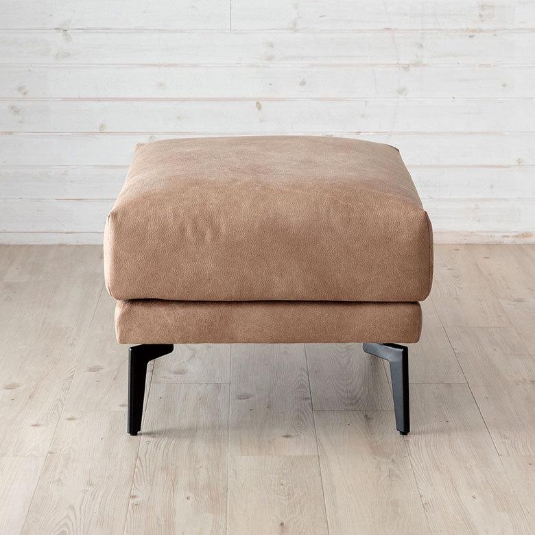 オットマン 足置き クロスレザー ポリエステル 正方形 幅約77cm  合皮 スツール フットレスト 91497 | 東谷 | 16