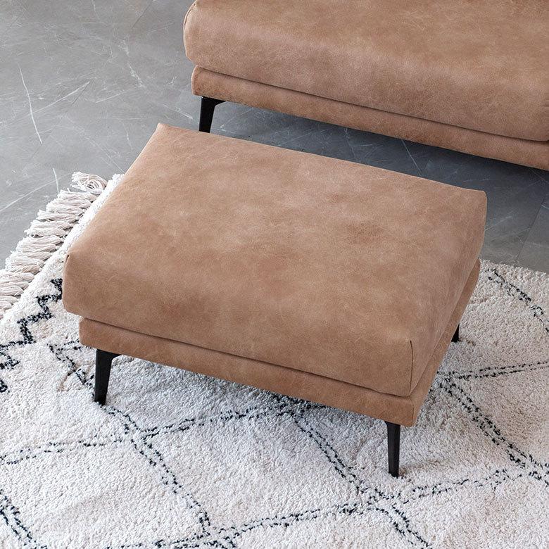 オットマン 足置き クロスレザー ポリエステル 正方形 幅約77cm  合皮 スツール フットレスト 91497 | 東谷 | 21