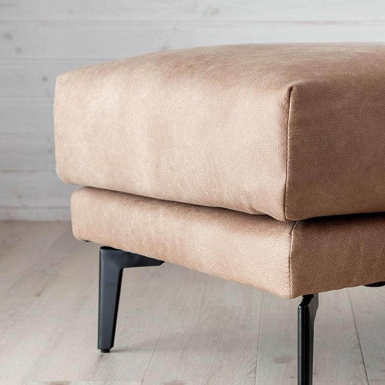 オットマン 足置き クロスレザー ポリエステル 正方形 幅約77cm  合皮 スツール フットレスト 91497 | 東谷 | 06