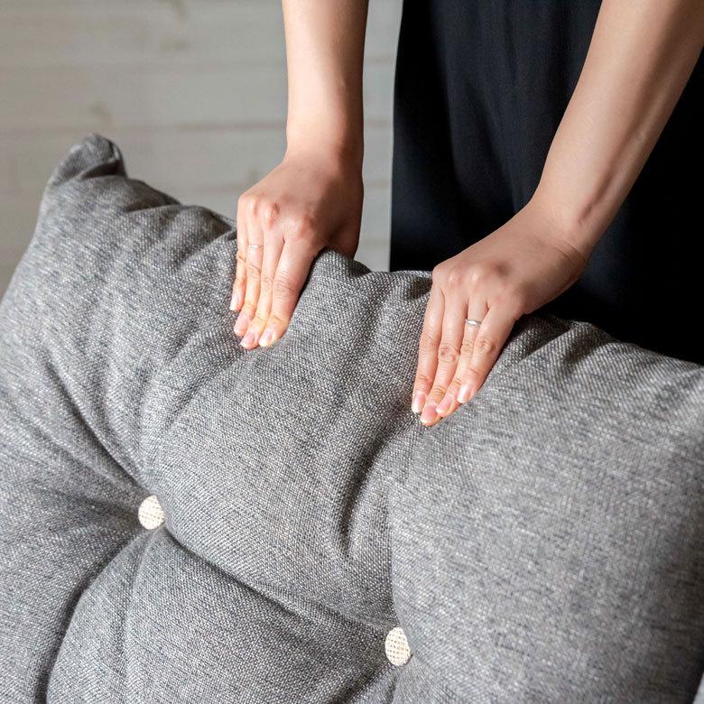 ソファ 2人掛け 2P ファブリック W144cm グレー クッション付き 省スペース 北欧おしゃれ 91498 | 東谷 | 07