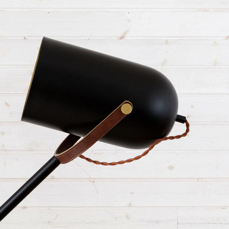 フロア ライト スタンド 高さ 角度 調節 電球 ブラック ゴールド ランプ E26 60W エジソン球 スポット 直径15cm 筒形シェード おしゃれ ホテル リゾート 91499 | 東谷 | 17