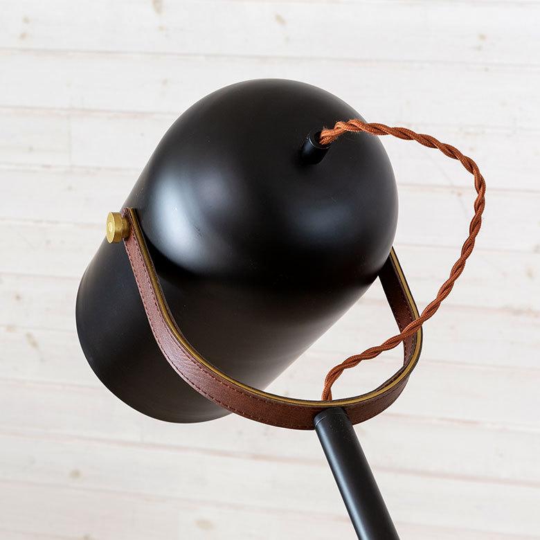 フロア ライト スタンド 高さ 角度 調節 電球 ブラック ゴールド ランプ E26 60W エジソン球 スポット 直径15cm 筒形シェード おしゃれ ホテル リゾート 91499 | 東谷 | 03