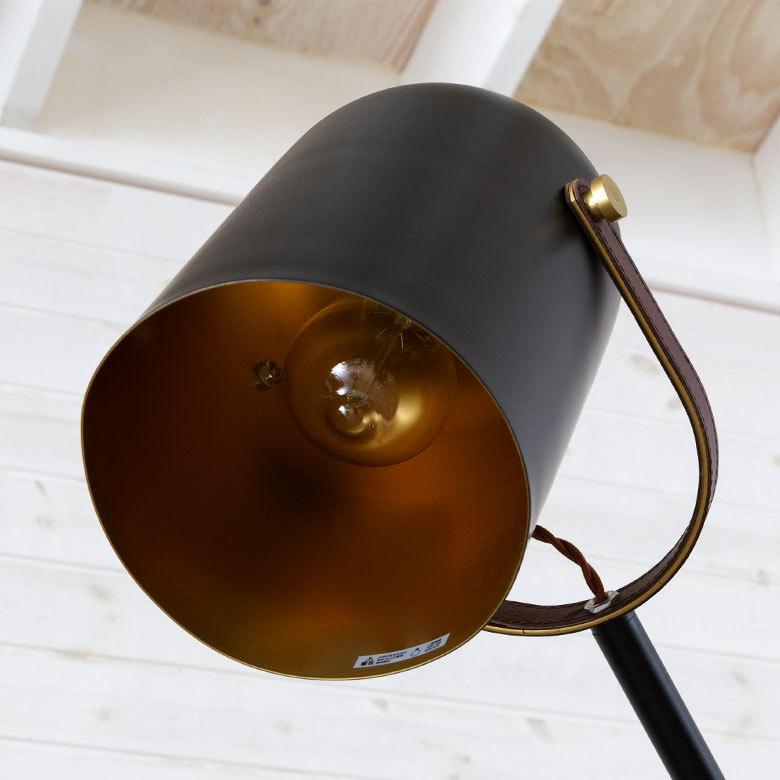 フロア ライト スタンド 高さ 角度 調節 電球 ブラック ゴールド ランプ E26 60W エジソン球 スポット 直径15cm 筒形シェード おしゃれ ホテル リゾート 91499 | 東谷 | 06