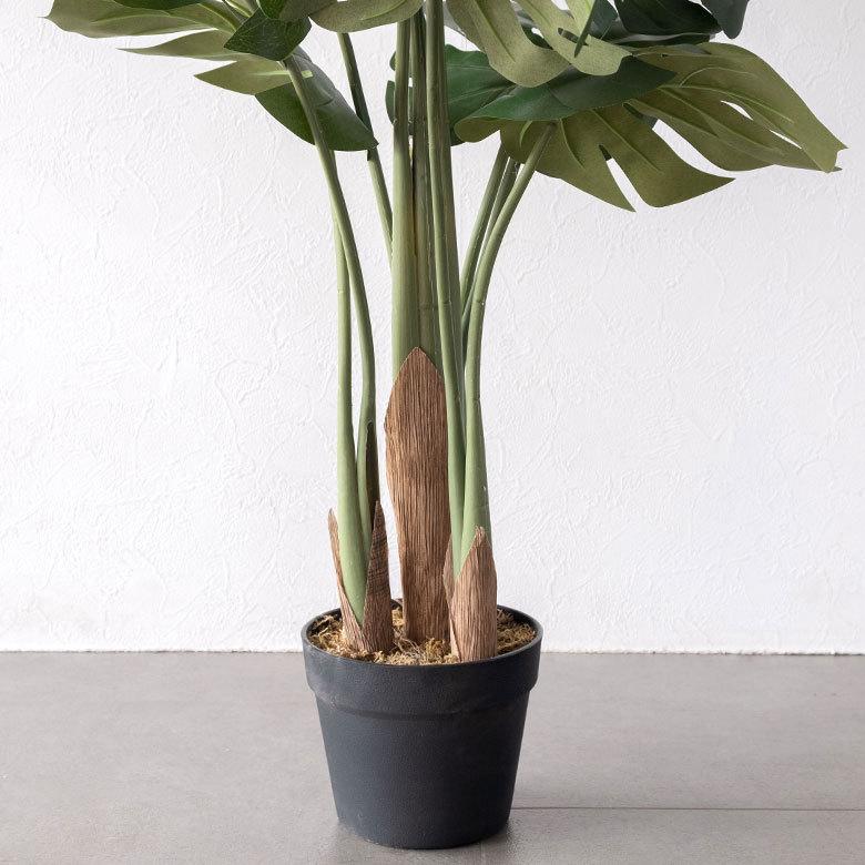 フェイクグリーン モンステラ 高さ約100 cm  鉢付き 観葉植物 インテリアグリーン ポット付き ボタニカル インテリア カフェ 91504 | ブランド登録なし | 11