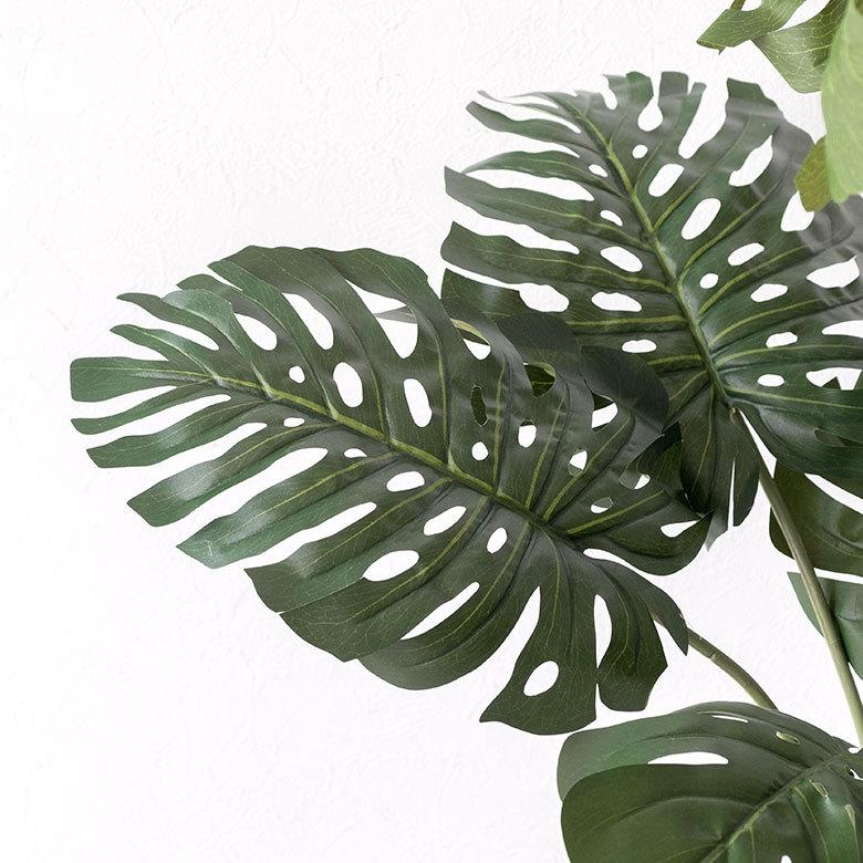 フェイクグリーン モンステラ 高さ約100 cm  鉢付き 観葉植物 インテリアグリーン ポット付き ボタニカル インテリア カフェ 91504 | ブランド登録なし | 12