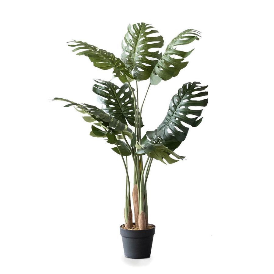 フェイクグリーン モンステラ 高さ約100 cm  鉢付き 観葉植物 インテリアグリーン ポット付き ボタニカル インテリア カフェ 91504 | ブランド登録なし | 20