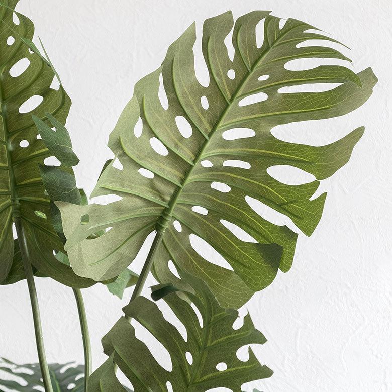 フェイクグリーン モンステラ 高さ約100 cm  鉢付き 観葉植物 インテリアグリーン ポット付き ボタニカル インテリア カフェ 91504 | ブランド登録なし | 08