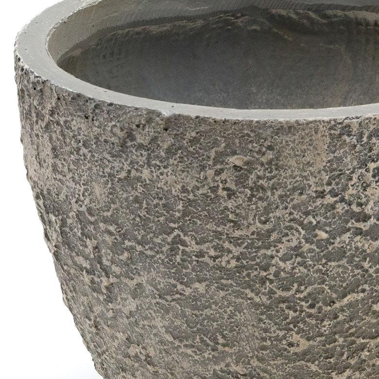 プランター ストーン風 直径約25cm 高さ約20cm グレー 酸化マグネシウム 鉢 植木鉢 底穴付き 6号 7号 北欧 おしゃれ スタイリッシュ 91505 | ブランド登録なし | 01