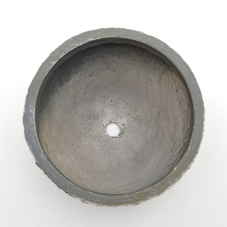 プランター ストーン風 直径約25cm 高さ約20cm グレー 酸化マグネシウム 鉢 植木鉢 底穴付き 6号 7号 北欧 おしゃれ スタイリッシュ 91505 | ブランド登録なし | 07