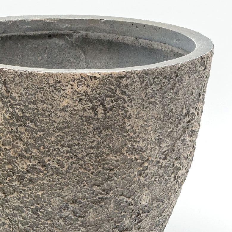 プランター ストーン風 直径約31cm 高さ約25cm グレー 酸化マグネシウム 鉢 植木鉢 底穴付き 8号 9号 北欧 おしゃれ スタイリッシュ 91506 | ブランド登録なし | 01