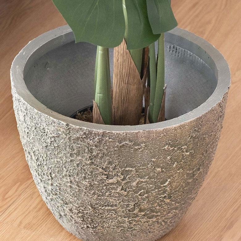 プランター ストーン風 直径約31cm 高さ約25cm グレー 酸化マグネシウム 鉢 植木鉢 底穴付き 8号 9号 北欧 おしゃれ スタイリッシュ 91506 | ブランド登録なし | 11