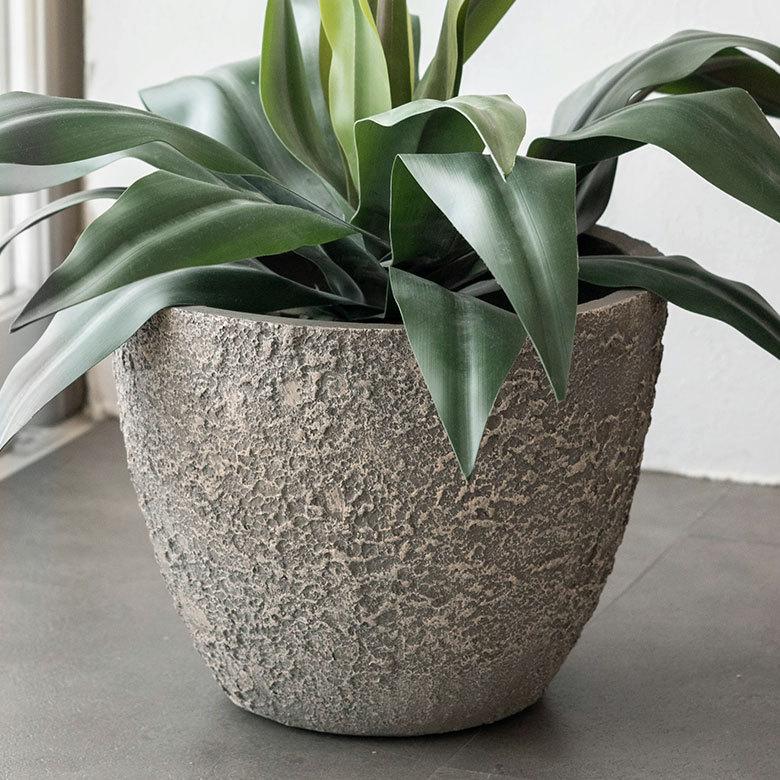 プランター ストーン風 直径約31cm 高さ約25cm グレー 酸化マグネシウム 鉢 植木鉢 底穴付き 8号 9号 北欧 おしゃれ スタイリッシュ 91506 | ブランド登録なし | 19