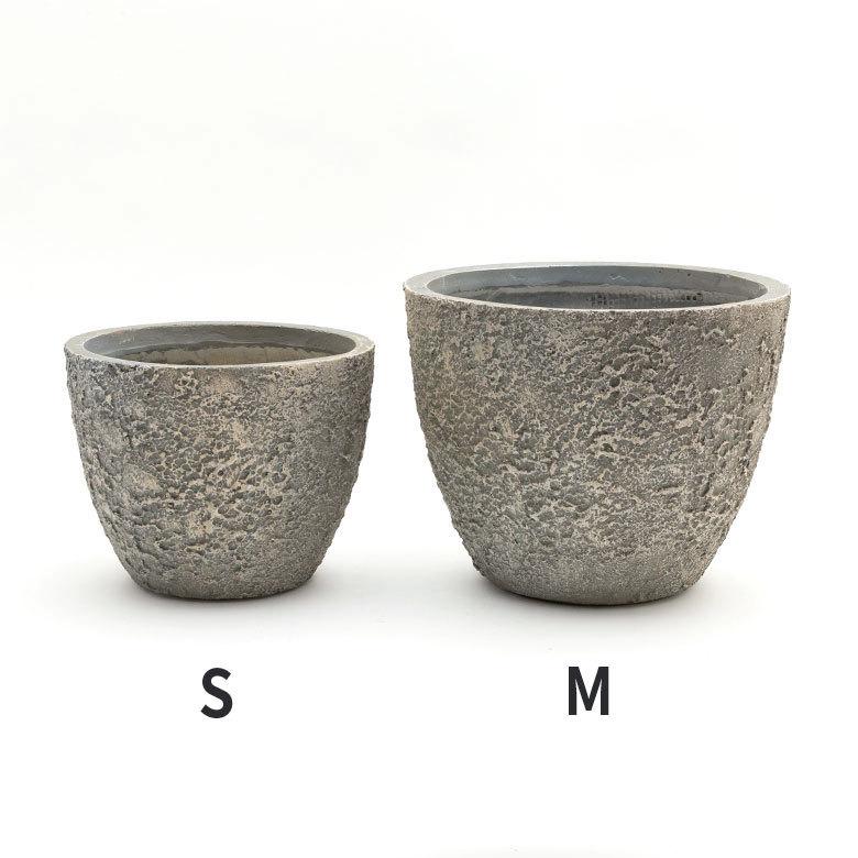 プランター ストーン風 直径約31cm 高さ約25cm グレー 酸化マグネシウム 鉢 植木鉢 底穴付き 8号 9号 北欧 おしゃれ スタイリッシュ 91506 | ブランド登録なし | 05