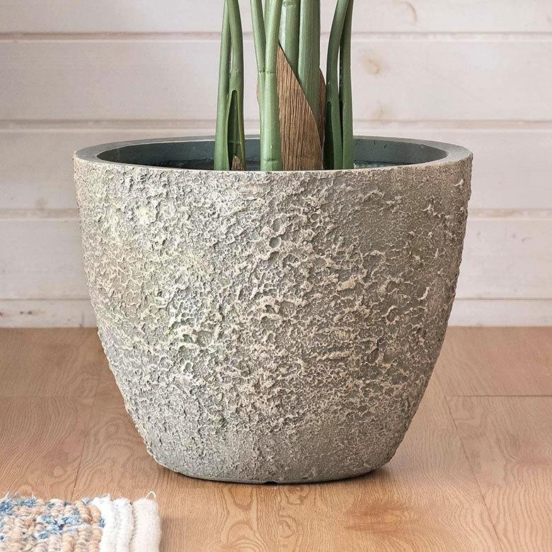 プランター ストーン風 直径約31cm 高さ約25cm グレー 酸化マグネシウム 鉢 植木鉢 底穴付き 8号 9号 北欧 おしゃれ スタイリッシュ 91506 | ブランド登録なし | 07