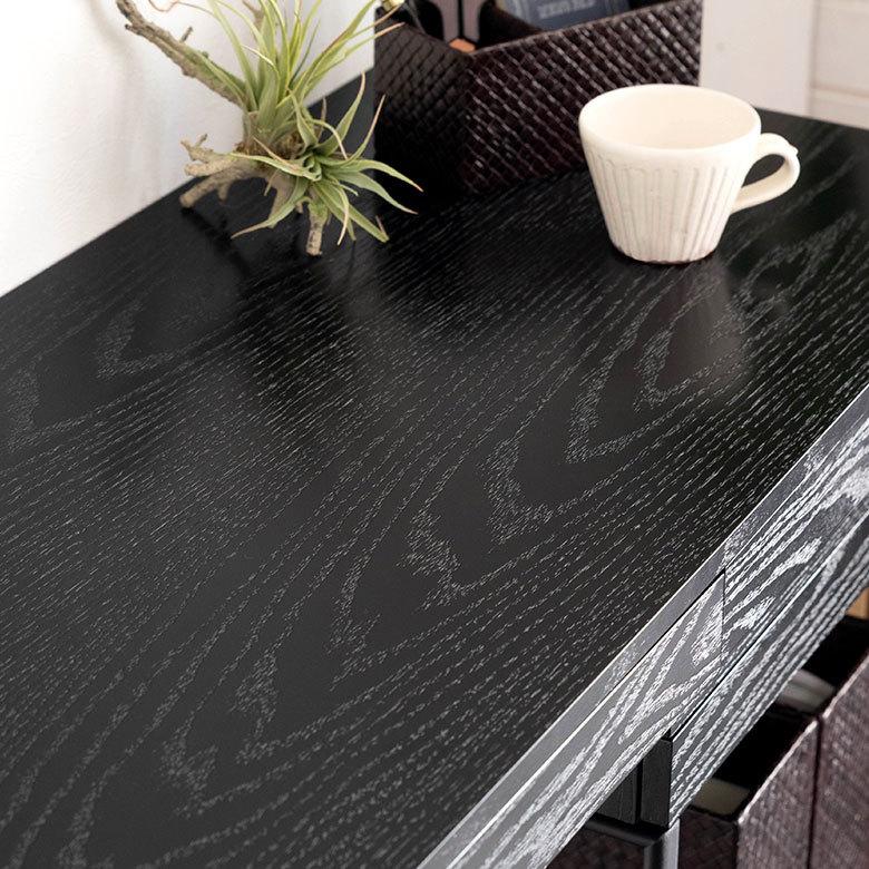 デスク パソコンデスク スチール 木製 W 100 × D 45 × H 73 cm ブラック ナチュラル 引出し付き モノトーン リモートワーク 91507 | ブランド登録なし | 03