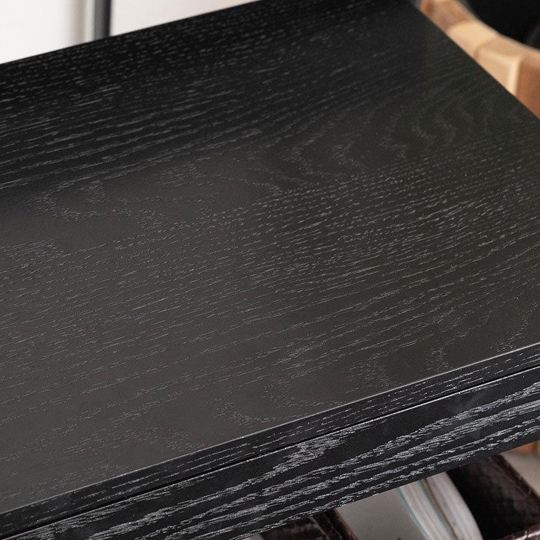 デスク パソコンデスク スチール 木製 W 45 × D 34 × H 61.5 cm  ブラック ナチュラル 引出し付き モノトーン リモートワーク 91508 | ブランド登録なし | 14