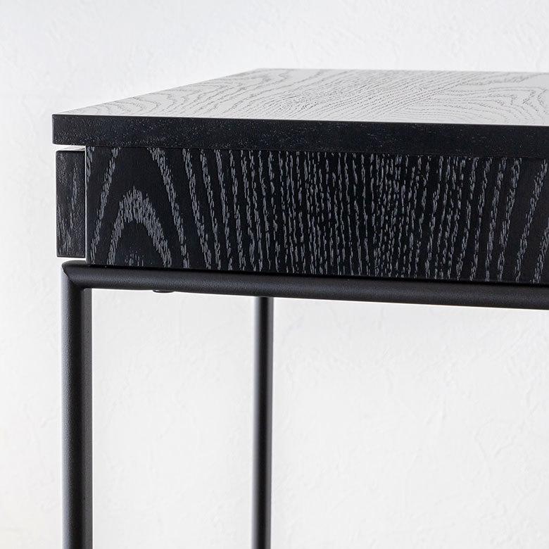 デスク パソコンデスク スチール 木製 W 45 × D 34 × H 61.5 cm  ブラック ナチュラル 引出し付き モノトーン リモートワーク 91508 | ブランド登録なし | 15