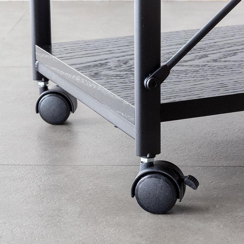 デスク パソコンデスク スチール 木製 W 45 × D 34 × H 61.5 cm  ブラック ナチュラル 引出し付き モノトーン リモートワーク 91508 | ブランド登録なし | 16