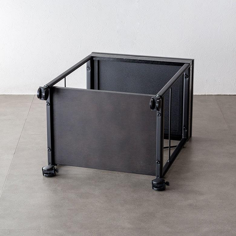 デスク パソコンデスク スチール 木製 W 45 × D 34 × H 61.5 cm  ブラック ナチュラル 引出し付き モノトーン リモートワーク 91508 | ブランド登録なし | 17