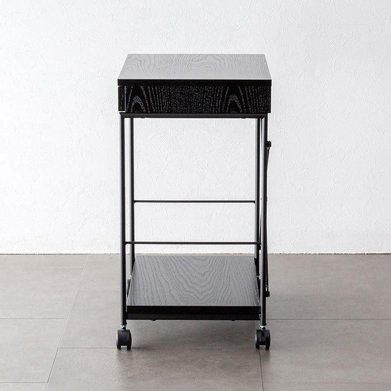 デスク パソコンデスク スチール 木製 W 45 × D 34 × H 61.5 cm  ブラック ナチュラル 引出し付き モノトーン リモートワーク 91508 | ブランド登録なし | 11