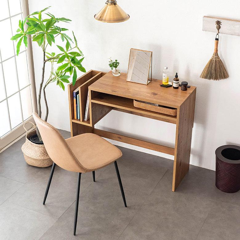 デスク 木製 W約90cm コンセント付き ブラウン パソコンデスク 机 PC スリム ウッド 収納 おしゃれ シンプル ナチュラル 在宅勤務 リモートワーク 91509 | ブランド登録なし | 15