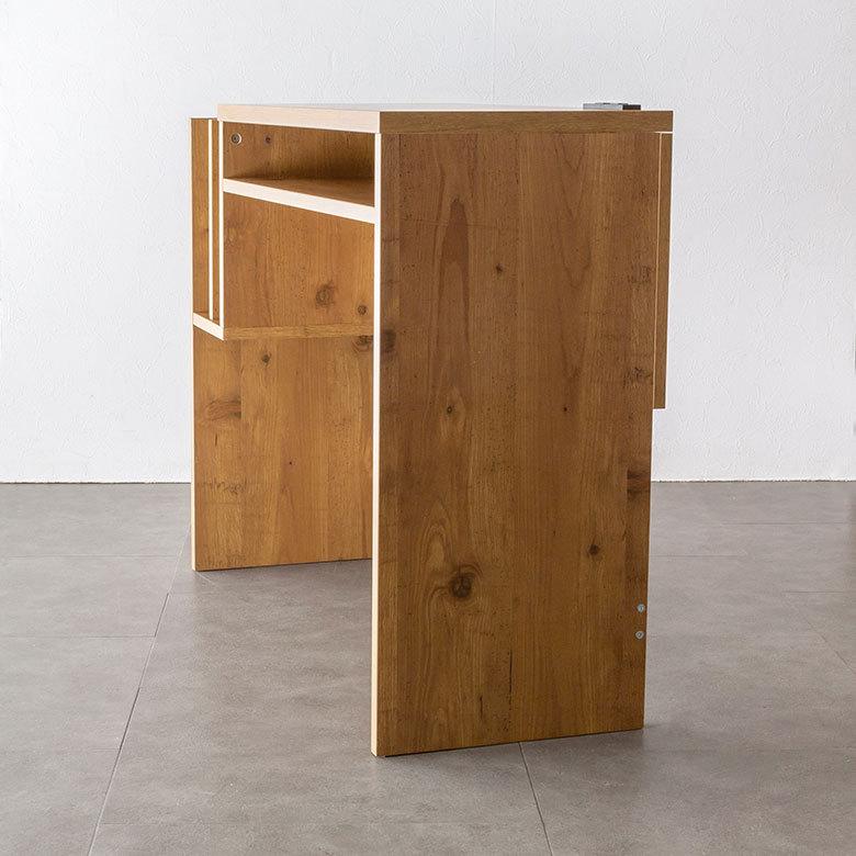 デスク 木製 W約90cm コンセント付き ブラウン パソコンデスク 机 PC スリム ウッド 収納 おしゃれ シンプル ナチュラル 在宅勤務 リモートワーク 91509 | ブランド登録なし | 17