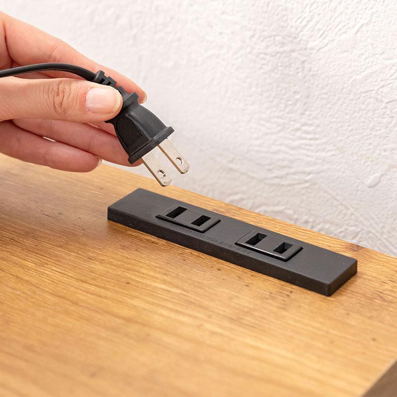 デスク 木製 W約90cm コンセント付き ブラウン パソコンデスク 机 PC スリム ウッド 収納 おしゃれ シンプル ナチュラル 在宅勤務 リモートワーク 91509 | ブランド登録なし | 07