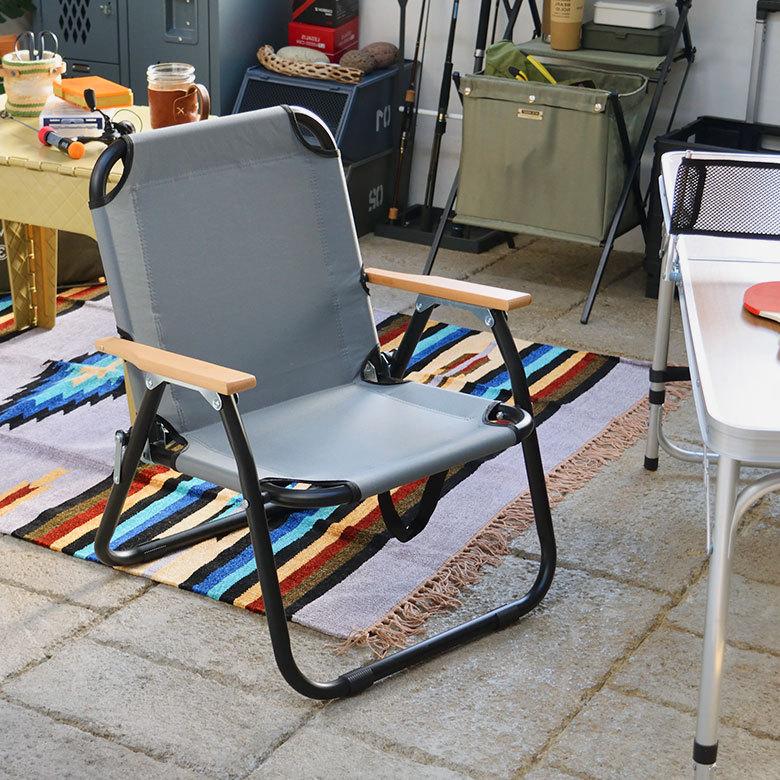 折り畳み式 ロータイプ 1人掛け ブラウン グレー いす アウトドア用品 ロースタイル キャンプ おしゃれ ポータブル 91511 | ブランド登録なし | 15