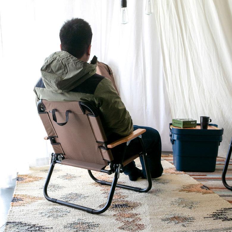 折り畳み式 ロータイプ 1人掛け ブラウン グレー いす アウトドア用品 ロースタイル キャンプ おしゃれ ポータブル 91511 | ブランド登録なし | 16