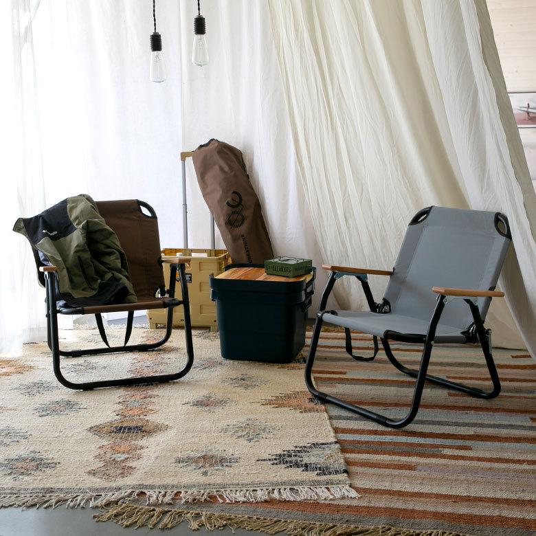 折り畳み式 ロータイプ 1人掛け ブラウン グレー いす アウトドア用品 ロースタイル キャンプ おしゃれ ポータブル 91511 | ブランド登録なし | 22