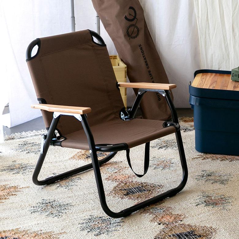 折り畳み式 ロータイプ 1人掛け ブラウン グレー いす アウトドア用品 ロースタイル キャンプ おしゃれ ポータブル 91511 | ブランド登録なし | 05