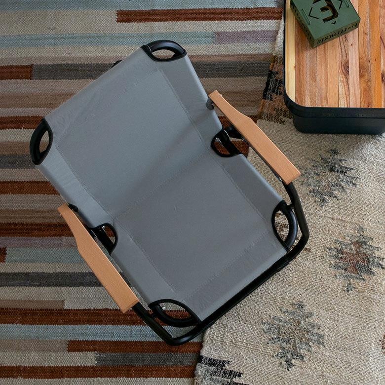 折り畳み式 ロータイプ 1人掛け ブラウン グレー いす アウトドア用品 ロースタイル キャンプ おしゃれ ポータブル 91511 | ブランド登録なし | 07