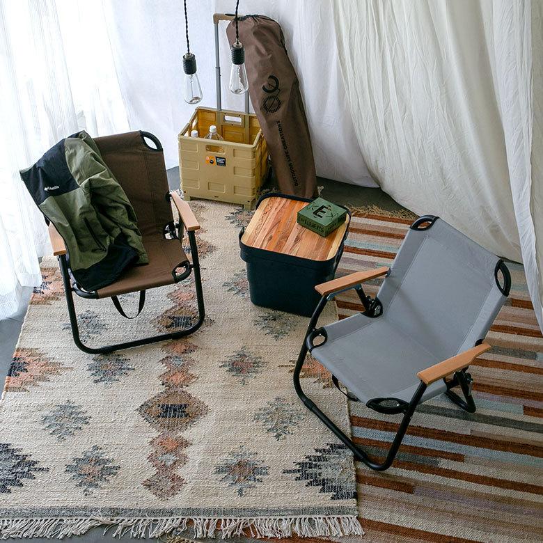 折り畳み式 ロータイプ 1人掛け ブラウン グレー いす アウトドア用品 ロースタイル キャンプ おしゃれ ポータブル 91511 | ブランド登録なし | 10