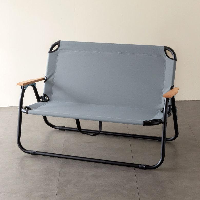 折り畳み式 ロータイプ 2人掛け ブラウン グレー いす アウトドア用品 ロースタイル キャンプ おしゃれ ポータブル 91512 | ブランド登録なし | 16