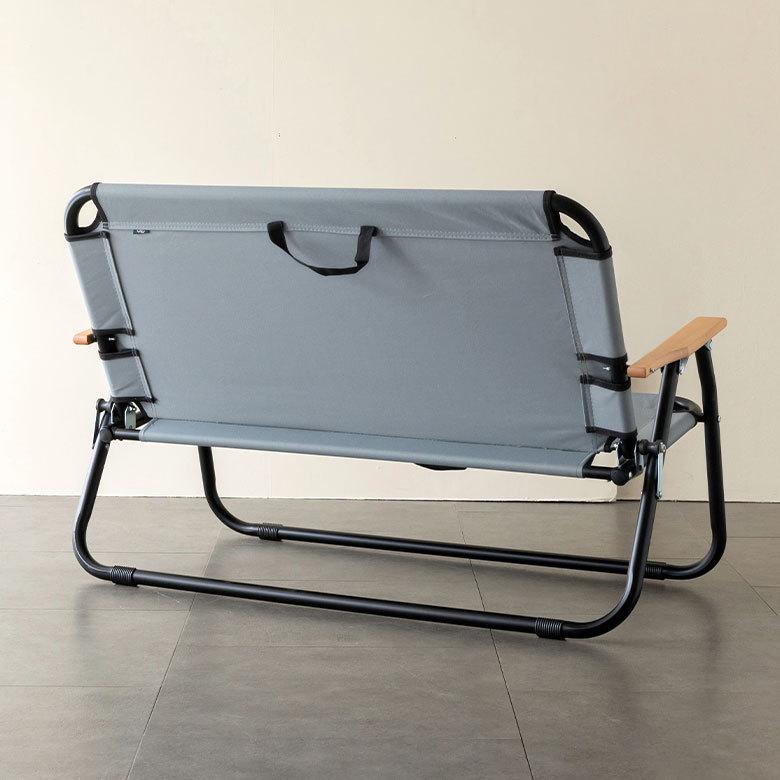 折り畳み式 ロータイプ 2人掛け ブラウン グレー いす アウトドア用品 ロースタイル キャンプ おしゃれ ポータブル 91512 | ブランド登録なし | 18