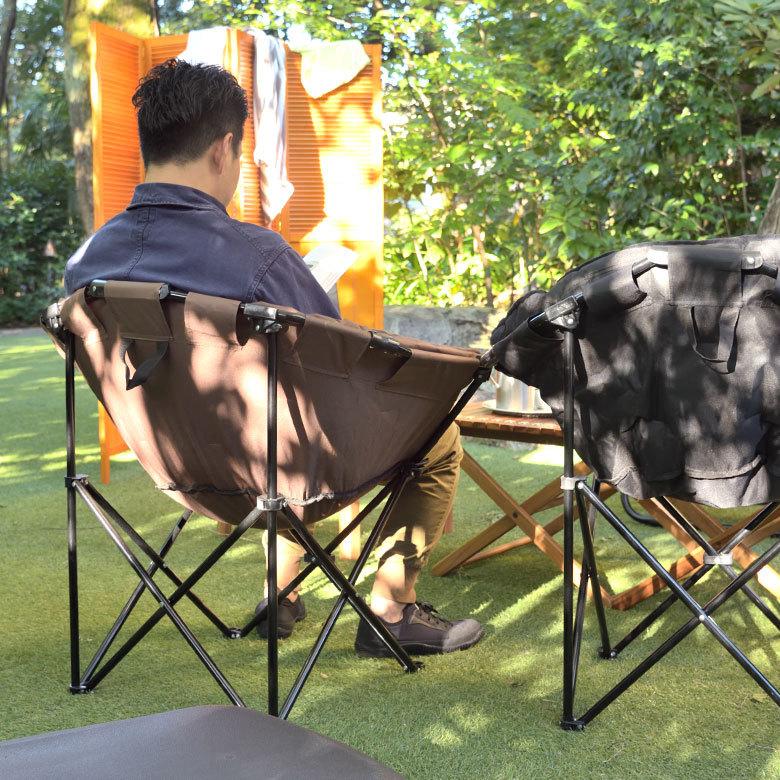 折り畳み式 ワンタッチ 1人掛け ブラウン ブラック いす 袋付き アウトドア用品 コンパクト キャンプ おしゃれ ポータブル 91513 | ブランド登録なし | 16