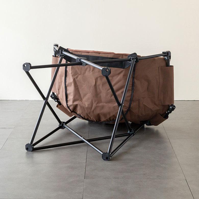 折り畳み式 ワンタッチ 1人掛け ブラウン ブラック いす 袋付き アウトドア用品 コンパクト キャンプ おしゃれ ポータブル 91513 | ブランド登録なし | 18