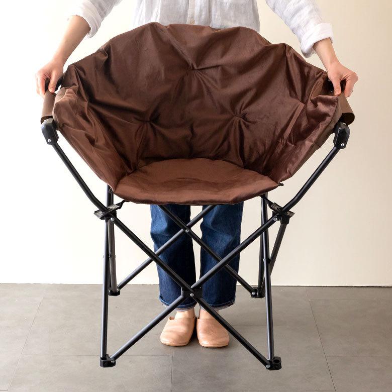 折り畳み式 ワンタッチ 1人掛け ブラウン ブラック いす 袋付き アウトドア用品 コンパクト キャンプ おしゃれ ポータブル 91513 | ブランド登録なし | 05