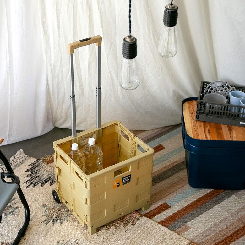 キャリーカート 折り畳み式 キャリー ワゴン プラスチック  伸縮 ハンドル アウトドア用品 フォールディング キャンプ おしゃれ 91517 | ブランド登録なし | 23