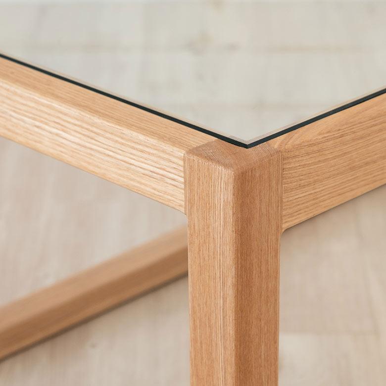 センター テーブル 木製 ガラス 長方形 W 110 × D 50 cm ロー コーヒー 強化 天然木 ウッドフレーム おしゃれ シンプル ブラック ナチュラル 91519 | 東谷 | 16