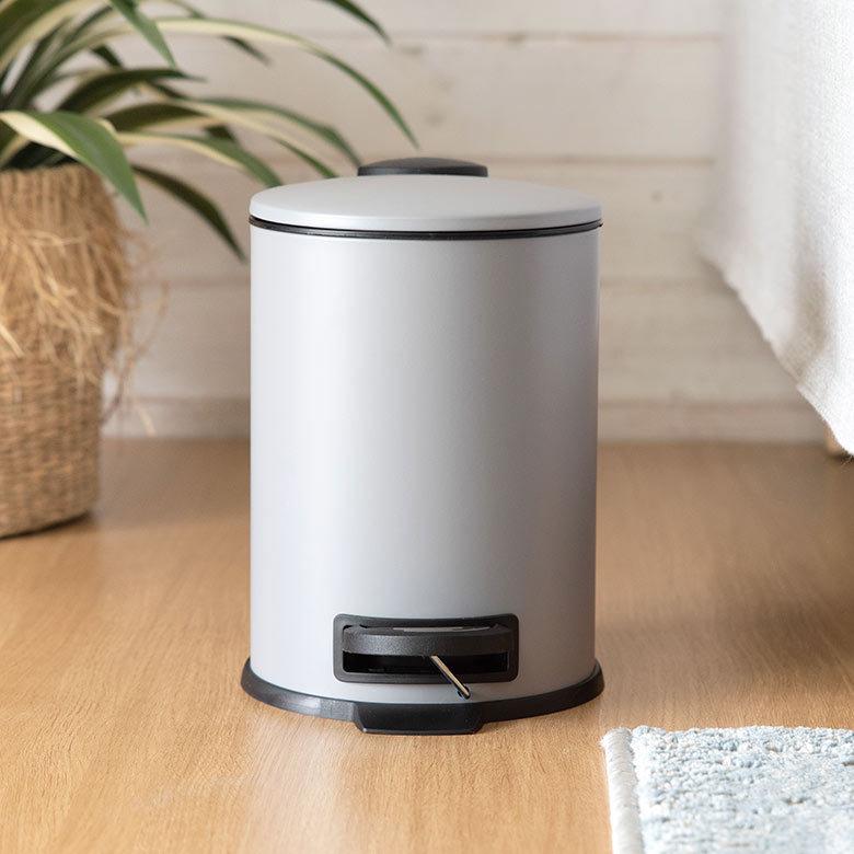 東谷 ゴミ箱ペダル式ダストボックス 3L グレー ホワイト おしゃれ 小型