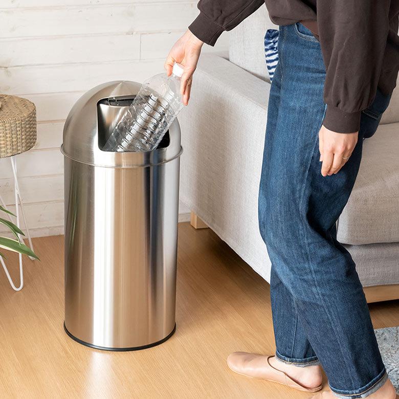 ゴミ箱 ダストボックス トラッシュカン 30L ステンレス  筒形 蓋 ごみ箱 インナー 付き シリンダー 型 おしゃれ  かっこいい 玄関 キッチン 西海岸 91522 | 東谷 | 11
