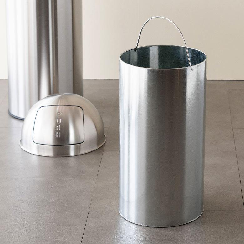 ゴミ箱 ダストボックス トラッシュカン 30L ステンレス  筒形 蓋 ごみ箱 インナー 付き シリンダー 型 おしゃれ  かっこいい 玄関 キッチン 西海岸 91522 | 東谷 | 13