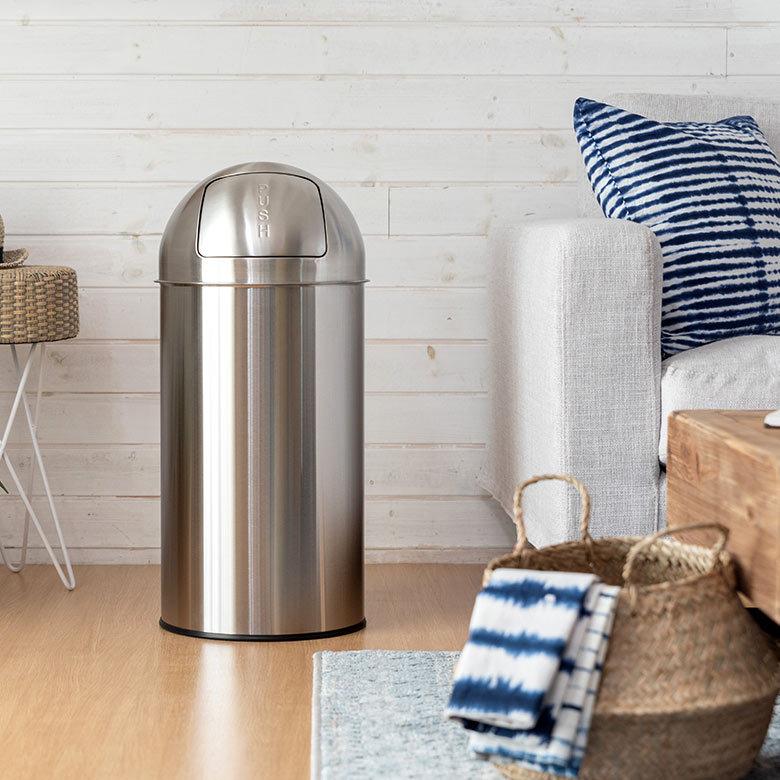 ゴミ箱 ダストボックス トラッシュカン 30L ステンレス  筒形 蓋 ごみ箱 インナー 付き シリンダー 型 おしゃれ  かっこいい 玄関 キッチン 西海岸 91522 | 東谷 | 14