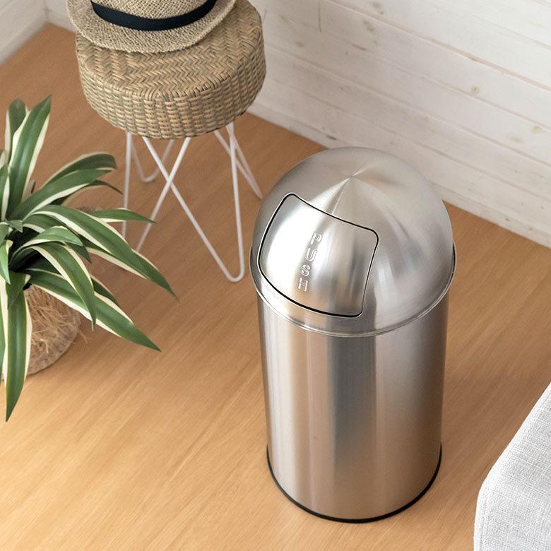 ゴミ箱 ダストボックス トラッシュカン 30L ステンレス  筒形 蓋 ごみ箱 インナー 付き シリンダー 型 おしゃれ  かっこいい 玄関 キッチン 西海岸 91522 | 東谷 | 15