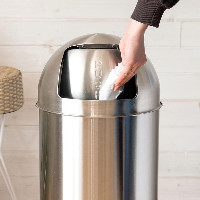 ゴミ箱 ダストボックス トラッシュカン 30L ステンレス  筒形 蓋 ごみ箱 インナー 付き シリンダー 型 おしゃれ  かっこいい 玄関 キッチン 西海岸 91522 | 東谷 | 04